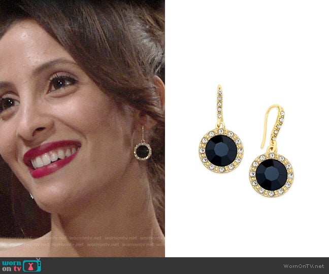 Inc International Concepts Round Stone Drop Earrings worn by Lily Winters (Christel Khalil) on The Young and the Restless