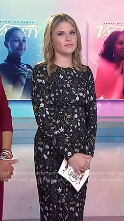 Jenna’s black floral long sleeve dress on Today