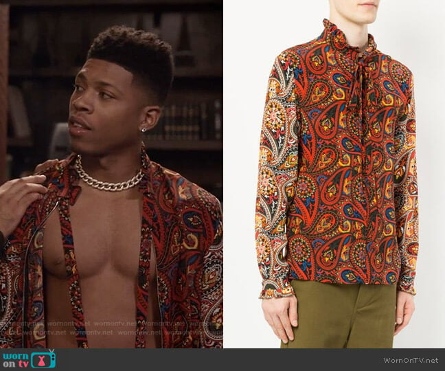 Paisley-Print Shirt by JW Anderson worn by Hakeem Lyon (Bryshere Y. Gray) on Empire