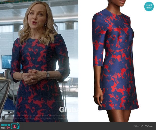 Jason Wu Floral Satin Jacquard Dress worn by Marissa Morgan (Geneva Carr) on Bull