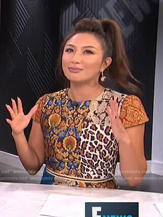 Jeannie’s patchwork jacquard dress on E! News