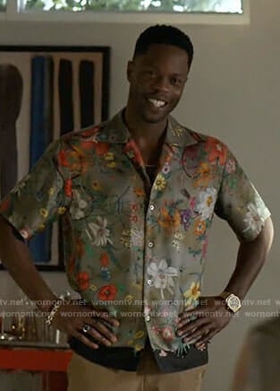 Jeff's green floral print shirt on Dynasty