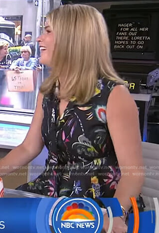 Jenna’s black floral sleeveless top on Today