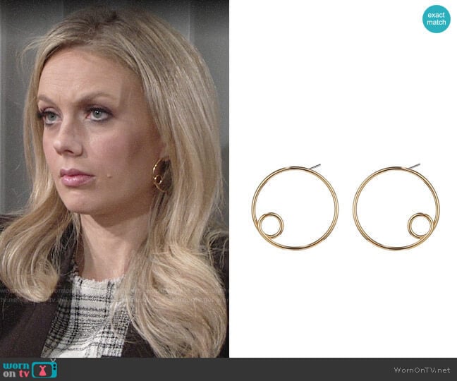 Jenny Bird Otis Hoop Earrings worn by Abby Newman (Melissa Ordway) on The Young and the Restless