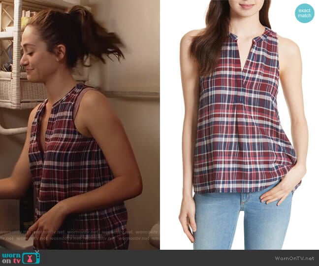 Aruna Plaid Top by Joie worn by Fiona Gallagher (Emmy Rossum) on Shameless