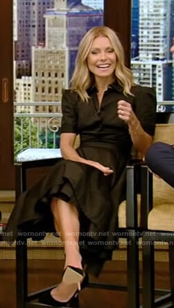 WornOnTV: Kelly’s black short sleeve shirtdress on Live with Kelly and ...