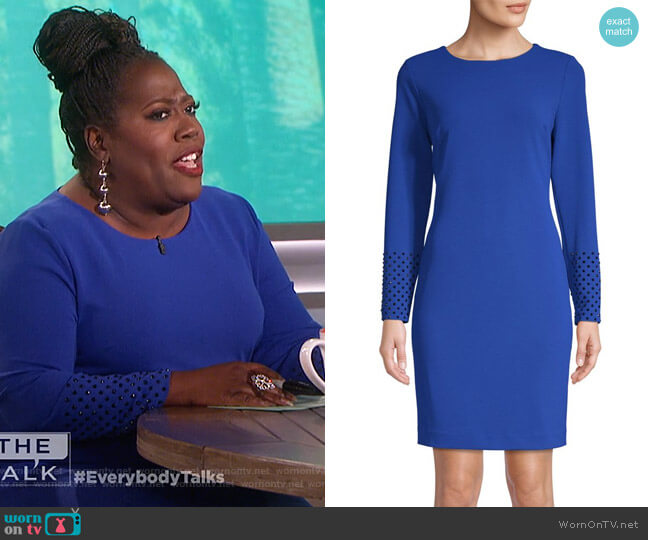 Long-Sleeve Sheath Dress by Karl Lagerfeld Paris worn by Sheryl Underwood on The Talk