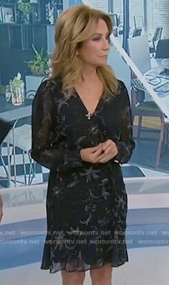Kathie’s navy floral chiffon dress on Today