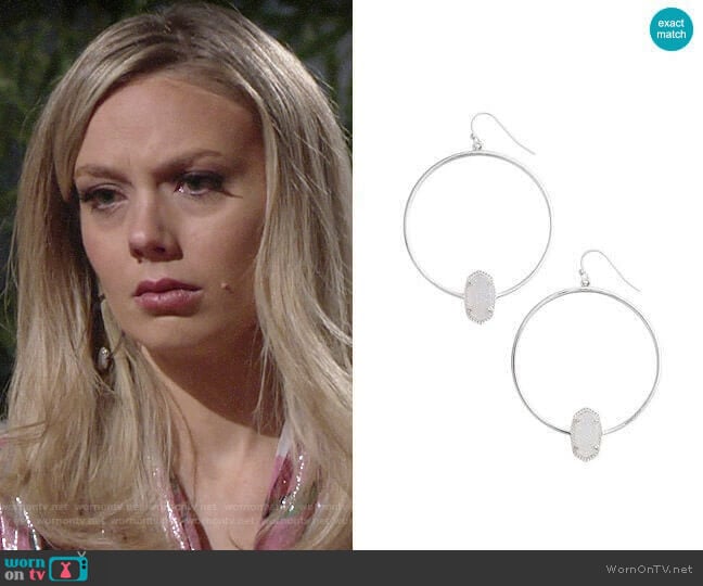 Kendra Scott Elora Hoop Earrings worn by Abby Newman (Melissa Ordway) on The Young and the Restless