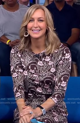 Lara’s brown floral print dress on Good Morning America