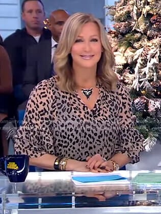 Lara’s leopard tiered sleeve top on Good Morning America