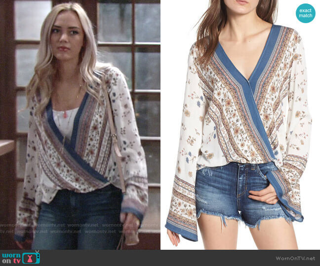 Lost + Wander Tulum Bell Sleeve Top worn by Summer Newman (Bayley Corman) on The Young and the Restless