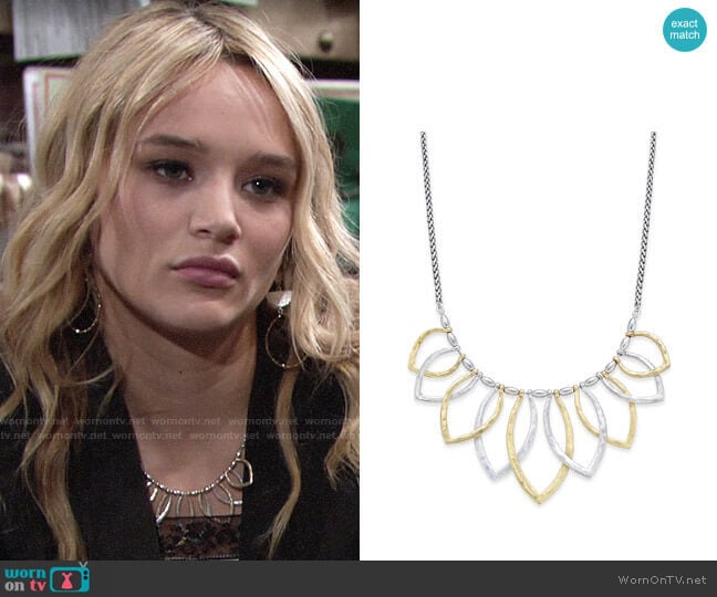 Lucky Brand Two Tone Petal Necklace worn by Summer Newman (Hunter King) on The Young and the Restless