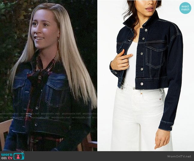 WornOnTV: Josslyn’s cropped denim jacket on General Hospital | Eden ...