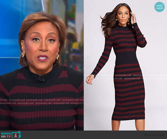 Mock Neck Sweater Dress - Gabrielle Union Collection by New York & Company  worn by Robin Roberts on Good Morning America