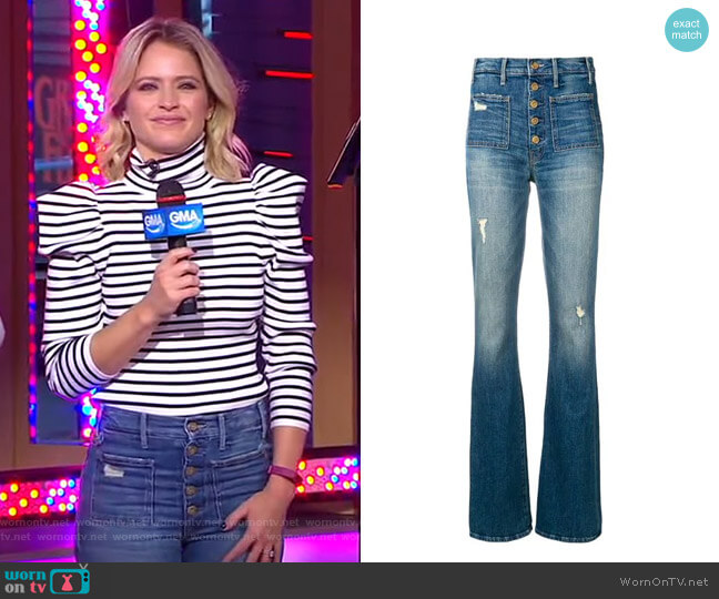 The Patch Pocket Hustler Jeans by Mother worn by Sara Haines  on Good Morning America