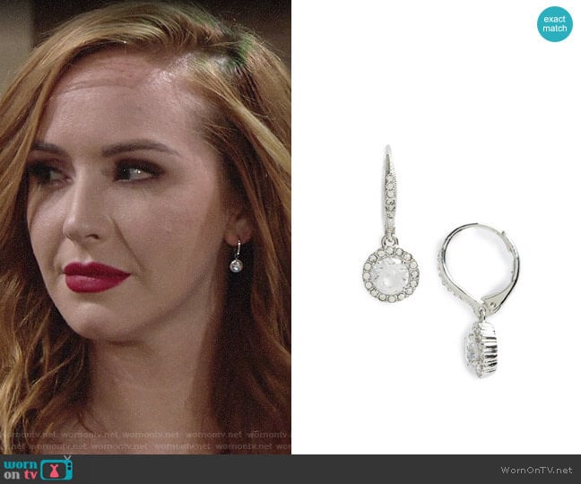 Nadri Cubic Zirconia Drop Earrings  worn by Mariah Copeland (Camryn Grimes) on The Young and the Restless