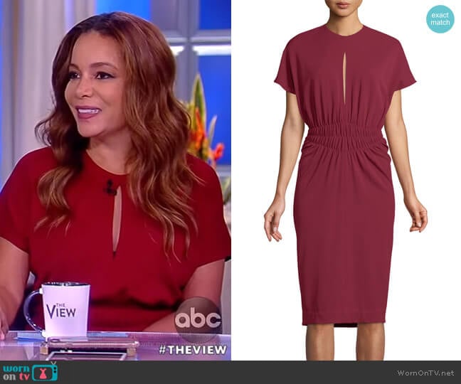 Crepe Jersey Cinched-Waist Dress by Narciso Rodriguez worn by Sunny Hostin on The View