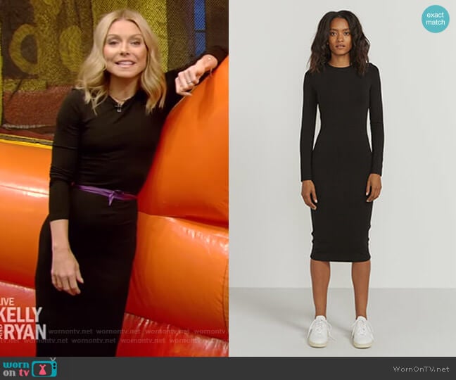 Bodycon Stretch-Jersey Dress by Ninety Percent worn by Kelly Ripa on Live with Kelly and Mark