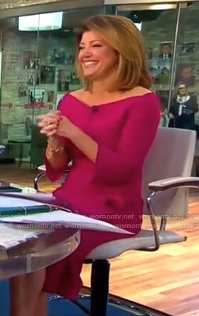 Norah’s pink slit dress on CBS This Morning