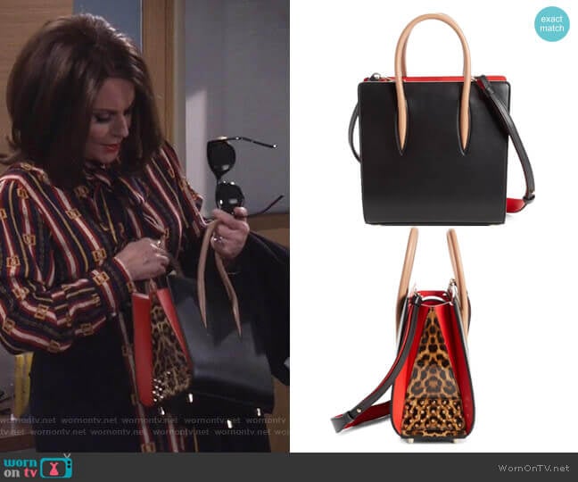 Paloma Calfskin Tote by Christian Louboutin worn by Karen Walker (Megan Mullally) on Will and Grace