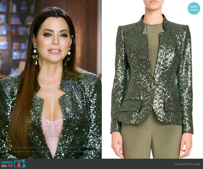 Single-Breasted Tailored Sequin Jacket by Pascal Millet worn by D’Andra Simmons on The Real Housewives of Dallas