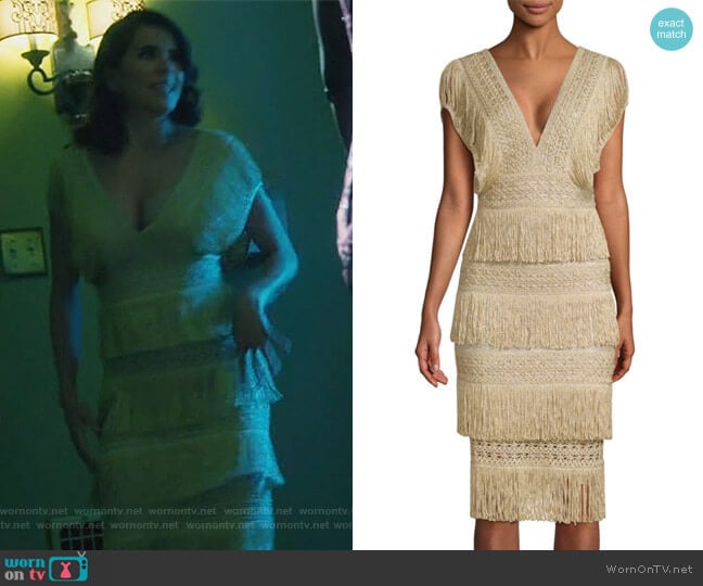 Metallic Fringe Midi Dress by PatBO worn by Laurel Castillo (Karla Souza) on How to Get Away with Murder