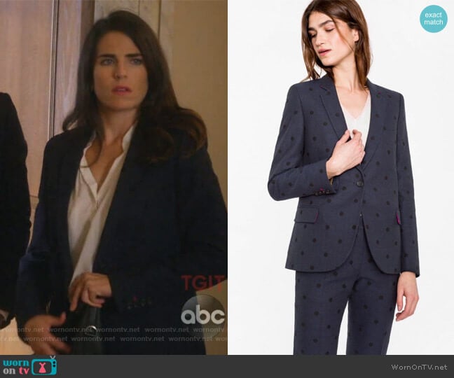 WornOnTV: Laurel’s navy polka dot blazer on How to Get Away with Murder ...