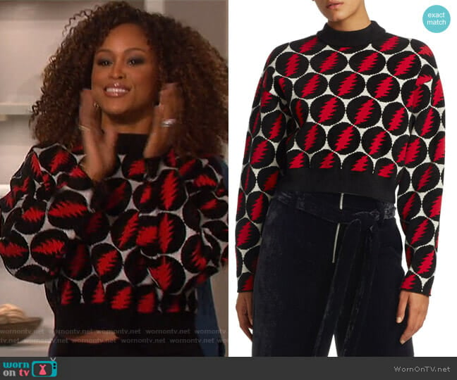 WornOnTV: Eve’s cropped lighting bolt sweater on The Talk | Eve ...