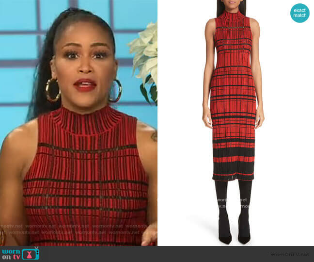 Sleeveless Stripe Knit Dress by Proenza Schouler worn by Eve on The Talk