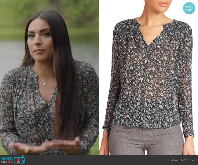 Long Sleeved Silk Blouse by Rebecca Taylor worn by Cristal Jennings (Daniella Alonso) on Dynasty