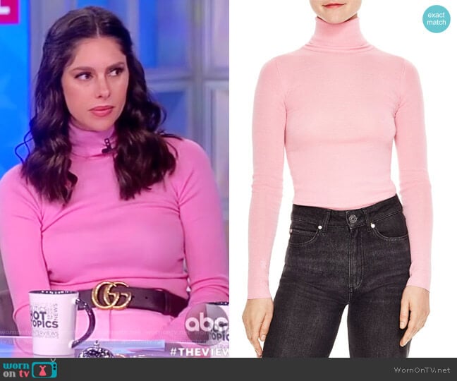 Calico Fitted Turtleneck Sweater by Sandro worn by Abby Huntsman on The View