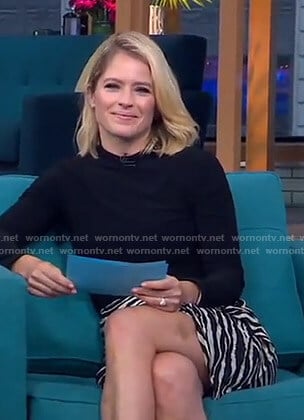 Sara’s zebra print skirt on GMA Day