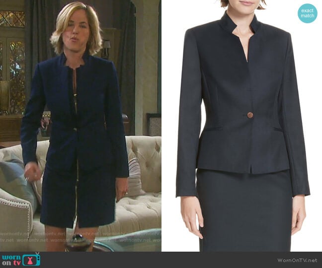 Ted Working Title Rivaa Tailored Jacket by Ted Baker worn by Eve Donovan (Kassie DePaiva) on Days of our Lives