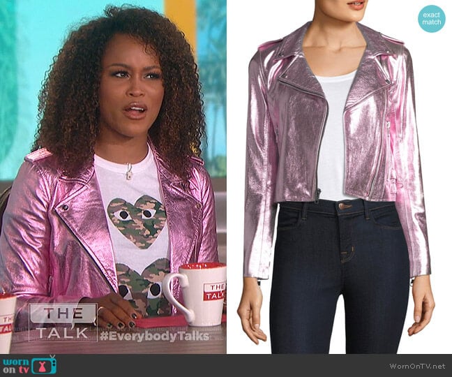 Metallic Leather Jacket by The Mighty Company worn by Eve on The Talk