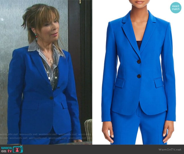 Carissa Classic Blazer by Theory worn by Kate Roberts (Lauren Koslow) on Days of our Lives