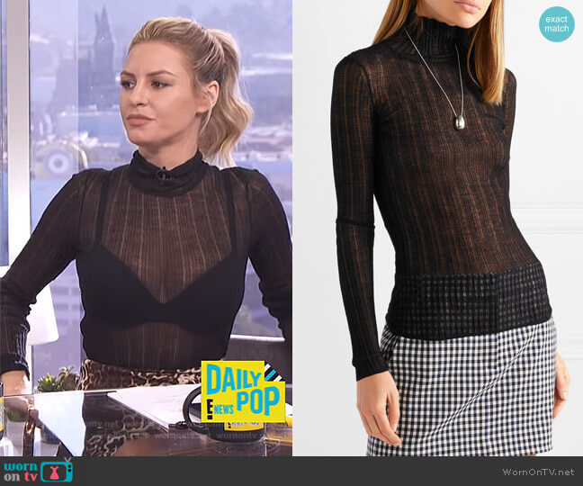 Sheer Turtleneck Top by Theory worn by Morgan Stewart  on E! News