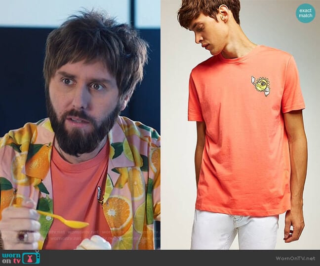 Sun T-Shirt by Topman worn by Chewey (James Buckley) on I Feel Bad