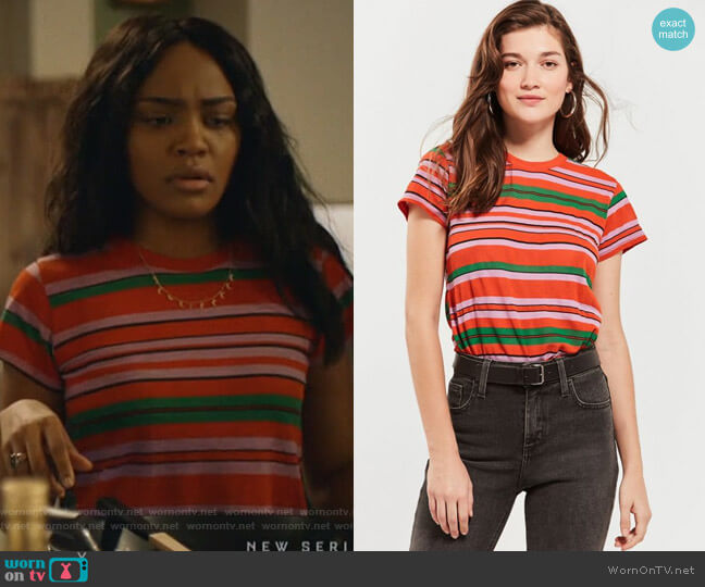 WornOnTV: Jennifer's striped tee on Black Lightning | China Anne McClain |  Clothes and Wardrobe from TV