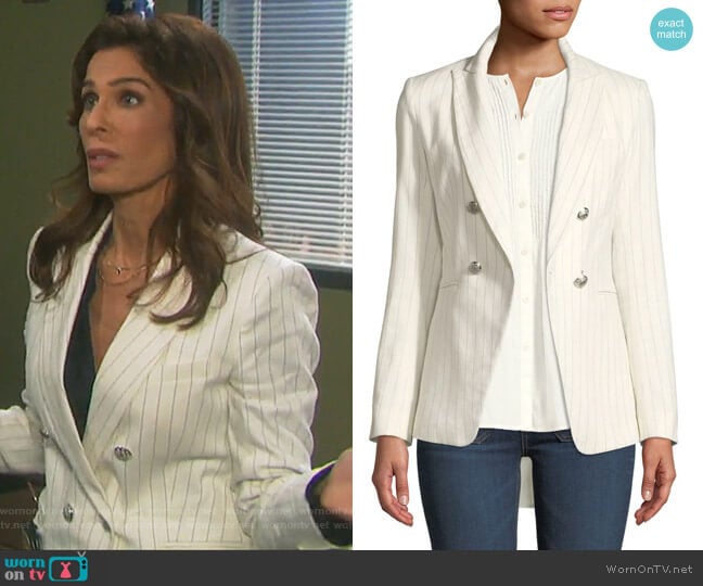 Apollo Linen Jacket by Veronica Beard worn by Hope Williams (Kristian Alfonso) on Days of our Lives