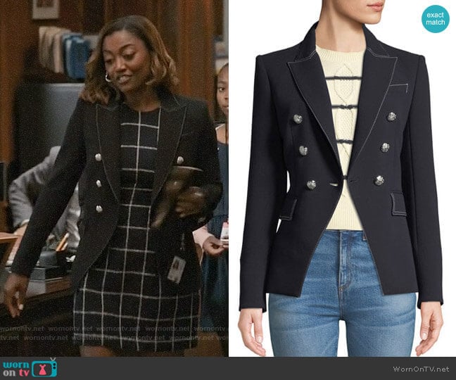 Veronica Beard Miller Blazer in Navy worn by Daisy Grant (Patina Miller) on Madam Secretary