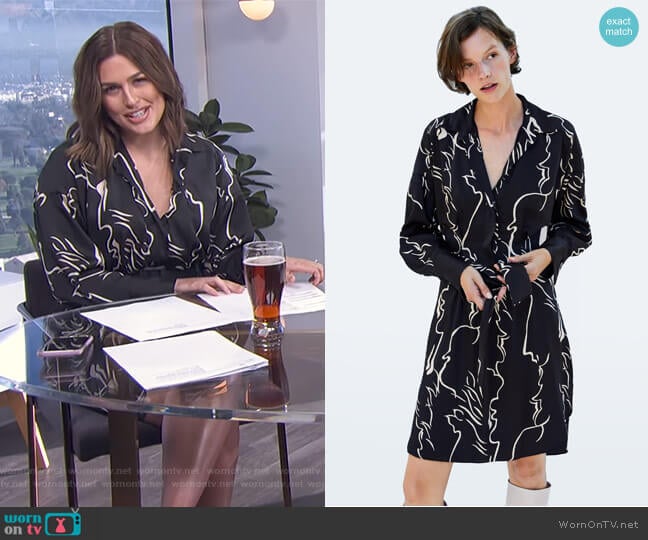 Printed Tunic by Zara worn by Carissa Loethen Culiner on E! News