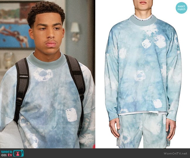 Acne Studios Fellke Bleach Sweatshirt worn by Andre Johnson Jr (Marcus Scribner) on Black-ish