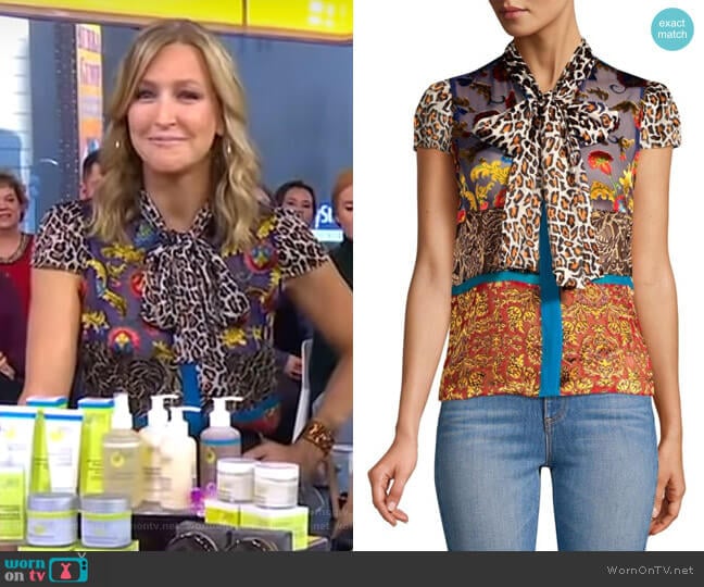 Jeannie Blouse by Alice + Olivia worn by Lara Spencer on Good Morning America