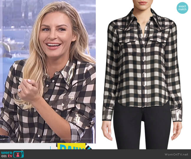 WornOnTV: Morgan’s checked western shirt on E! News Daily Pop | Morgan ...