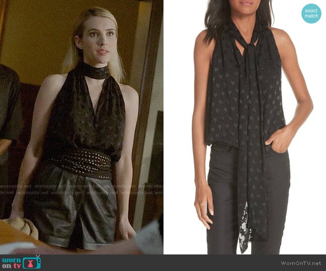 Alice + Olivia Delphine Top worn by Madison Montgomery (Emma Roberts) on American Horror Story