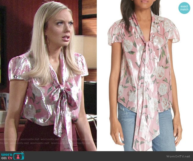 Alice + Olivia Jeannie Top worn by Abby Newman (Melissa Ordway) on The Young and the Restless