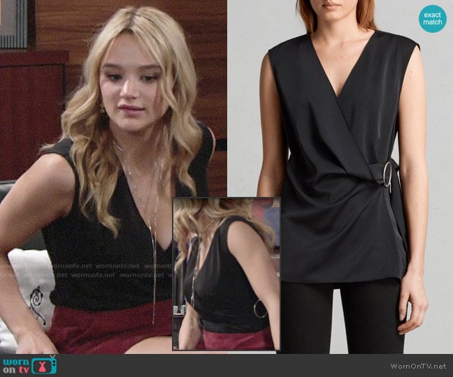 All Saints Callie Top worn by Summer Newman (Hunter King) on The Young and the Restless