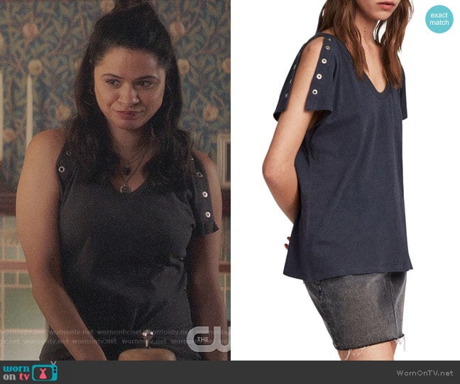 All Saints Cruz Ida T-shirt worn by Mel Vera (Melonie Diaz) on Charmed