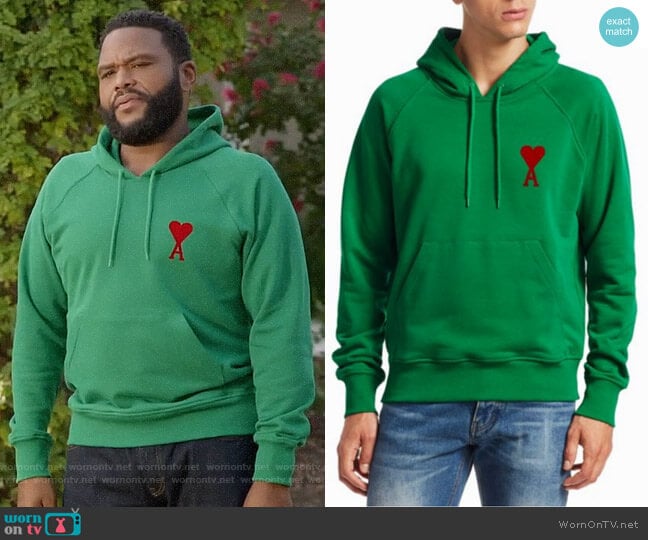 AMI Ami De Couer Hoodie worn by Andre Johnson (Anthony Anderson) on Black-ish